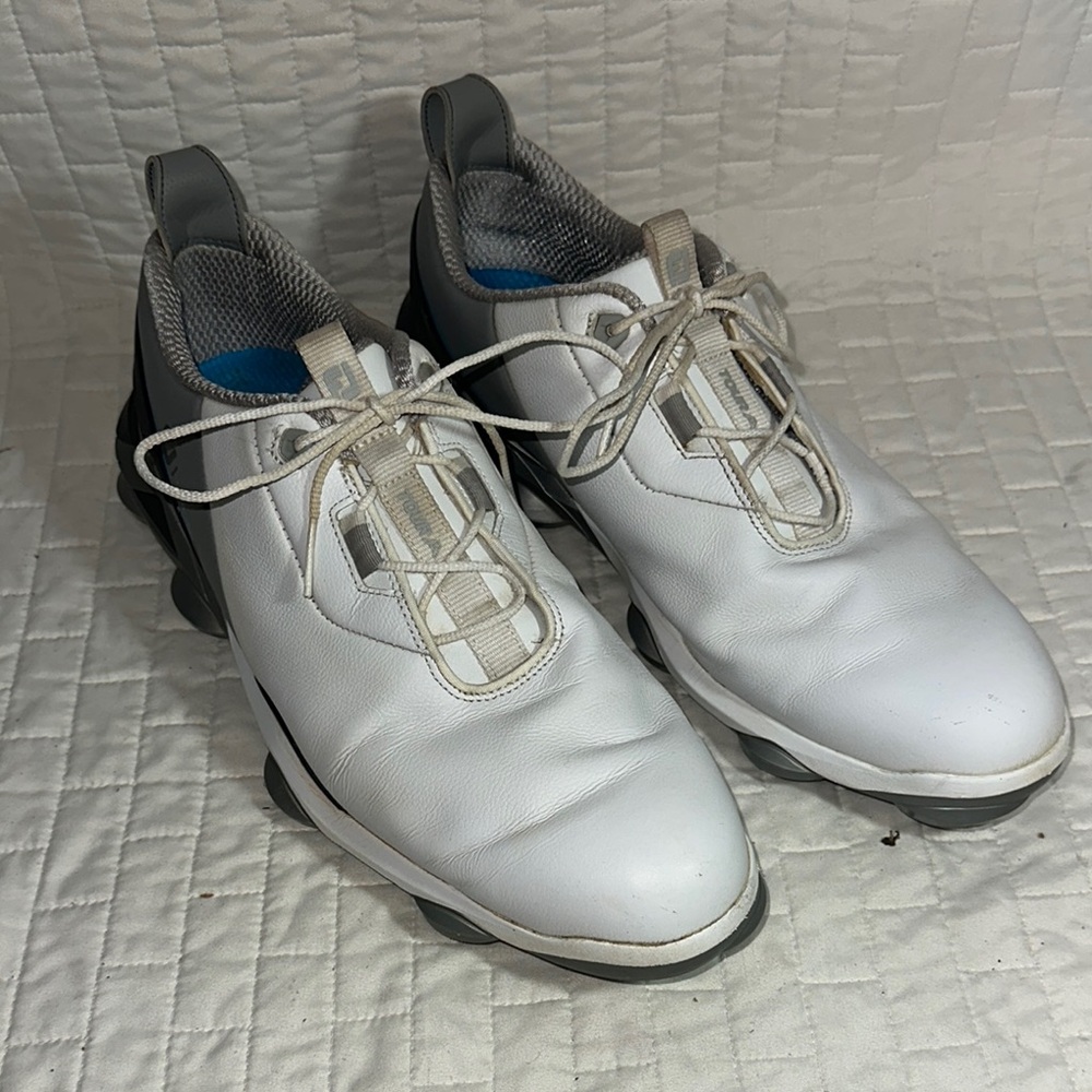 Footjoy Tour Alpha White and Gray Men's Athletic Golf Shoes 13